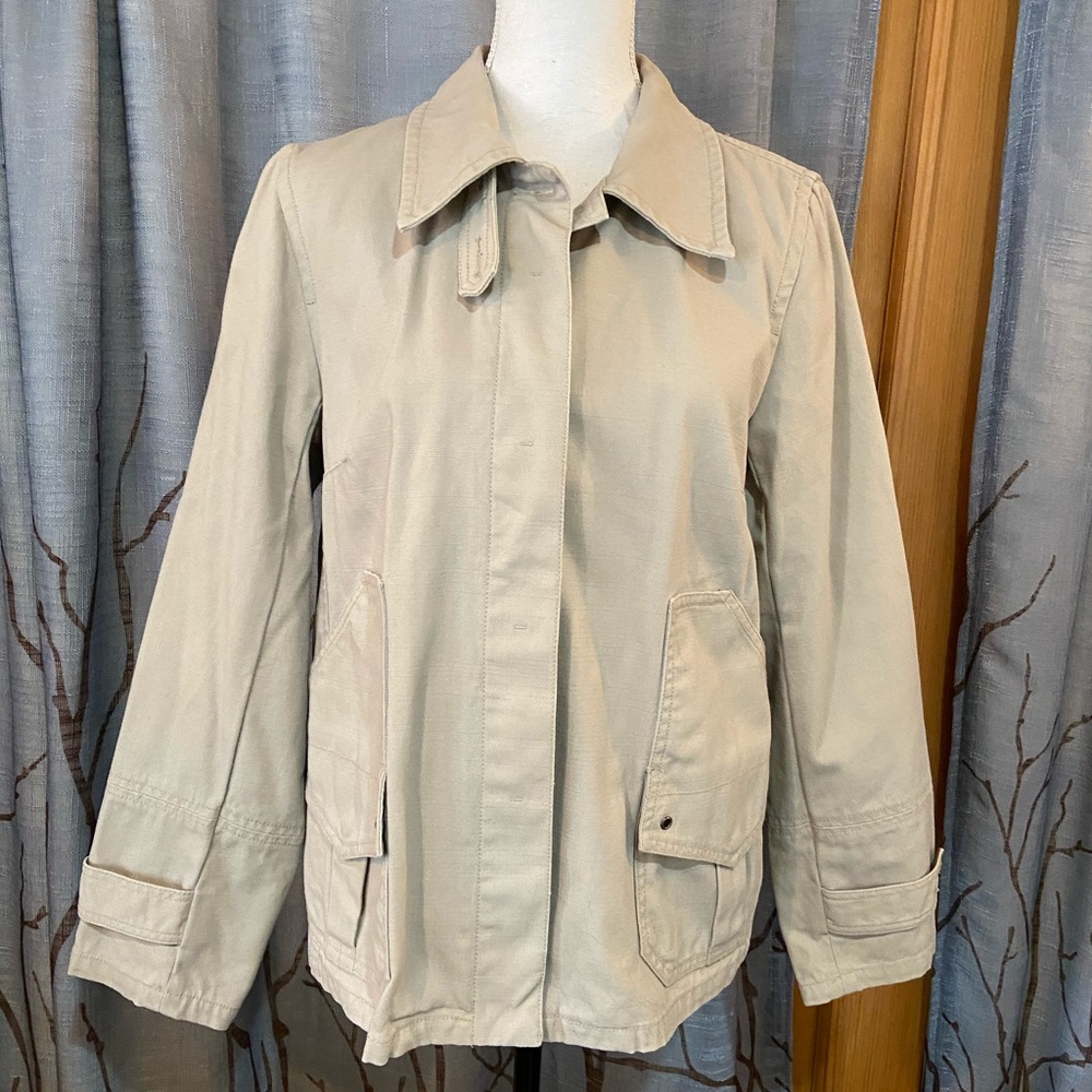 J. Crew M 100% cotton button down safari jacket
